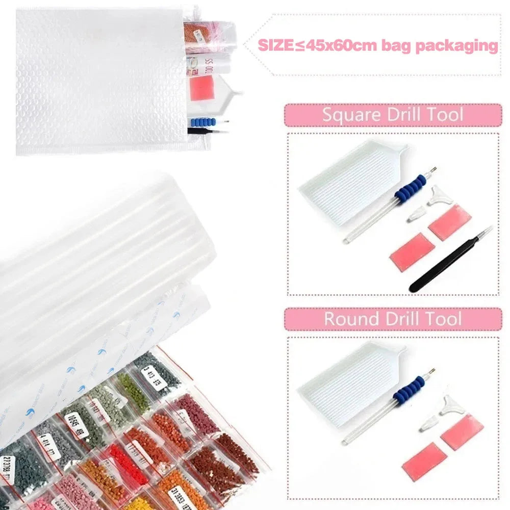 2025 New Collection – 5D Diamond Painting Kit, Full Round & Square Drill Flower & Fruit Mosaic for Home Decor