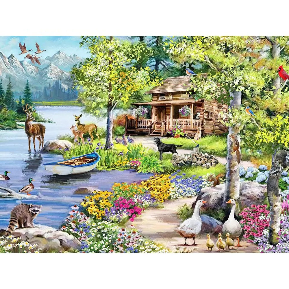 Diamond Painting Kit – 5D Full Drill Square Embroidery, Animal & Mountain Landscape Mosaic, Handmade Gift