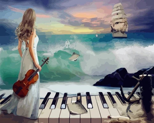 DIY Painting by Numbers – Girl Portrait Canvas Art Kit, Handpainted Home Decor & Gift Idea
