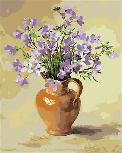 Handpainted Flower Painting by Numbers – DIY Oil Canvas Art Kit, Perfect for Home Decor & Gifts