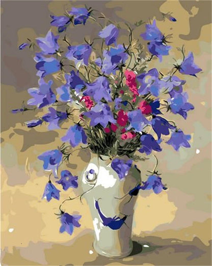 Handpainted Flower Painting by Numbers – DIY Oil Canvas Art Kit, Perfect for Home Decor & Gifts