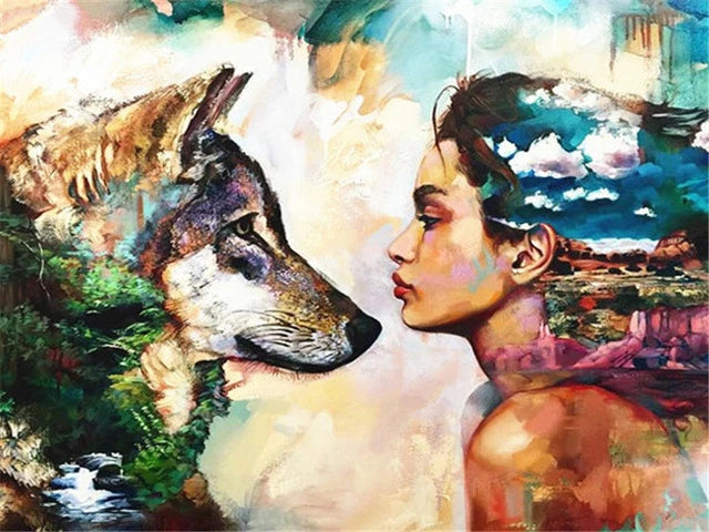 DIY Painting by Numbers – Girl Portrait Canvas Art Kit, Handpainted Home Decor & Gift Idea