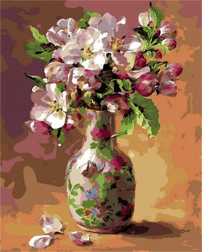 Handpainted Flower Painting by Numbers – DIY Oil Canvas Art Kit, Perfect for Home Decor & Gifts