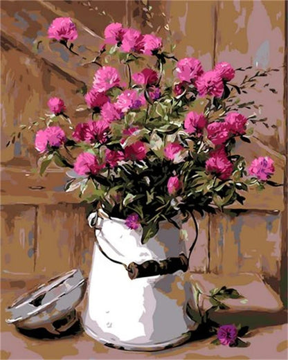 Handpainted Flower Painting by Numbers – DIY Oil Canvas Art Kit, Perfect for Home Decor & Gifts