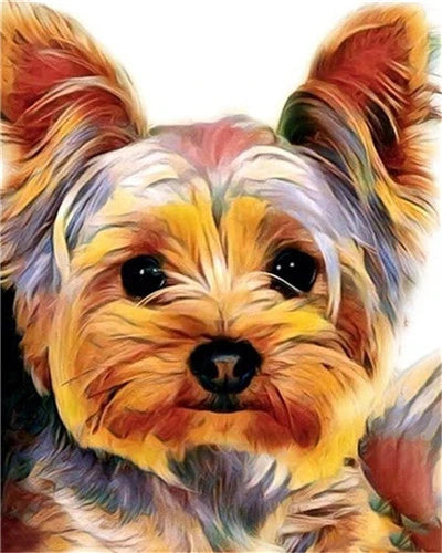 DIY Dog Painting by Numbers – Animal Canvas Drawing Kit for Adults, Home Decor & Gift