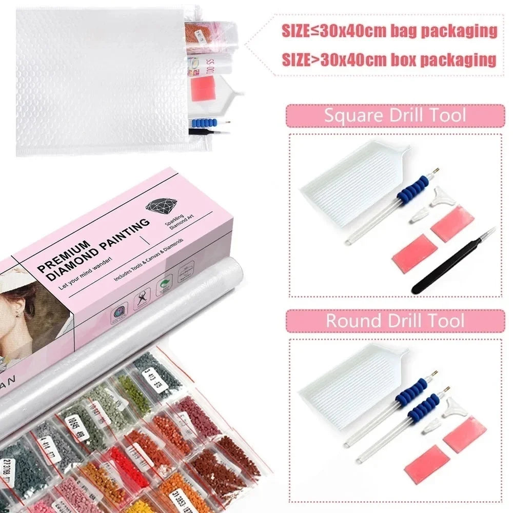 Diamond Painting Flower Kit – 5D Peony Design, Full Square/Round Drill Mosaic for Home Decoration