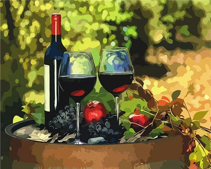 DIY Paint by Numbers Kit – Still Life Fruit and Flower Canvas Painting for Home Decoration