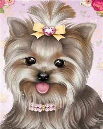 DIY Dog Painting by Numbers – Animal Canvas Drawing Kit for Adults, Home Decor & Gift