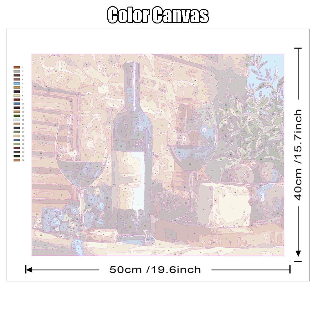 DIY Paint by Numbers Kit – Still Life Fruit and Flower Canvas Painting for Home Decoration