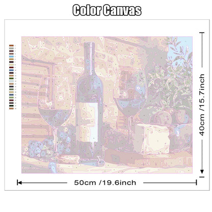 DIY Paint by Numbers Kit – Still Life Fruit and Flower Canvas Painting for Home Decoration