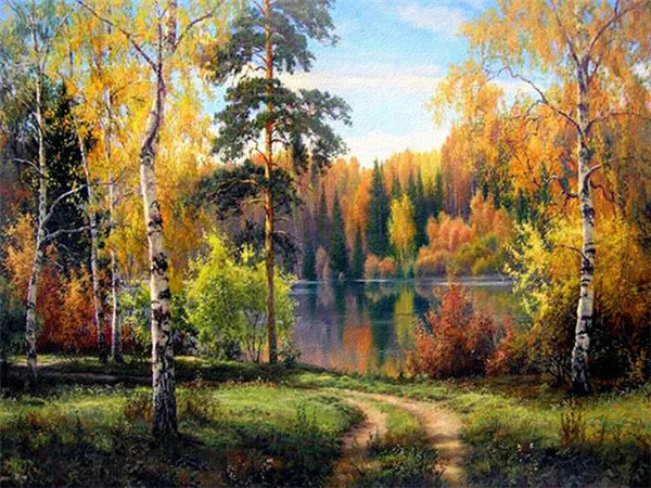 DIY 5D Diamond Painting – Forest Landscape Full Square Drill Embroidery Cross Stitch with Rhinestones