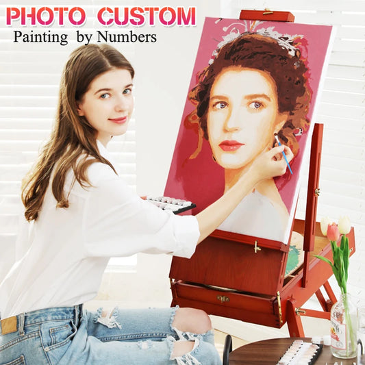 Photo Custom Paint By Numbers Kit – DIY Digital Oil Painting Personalized to Your Image