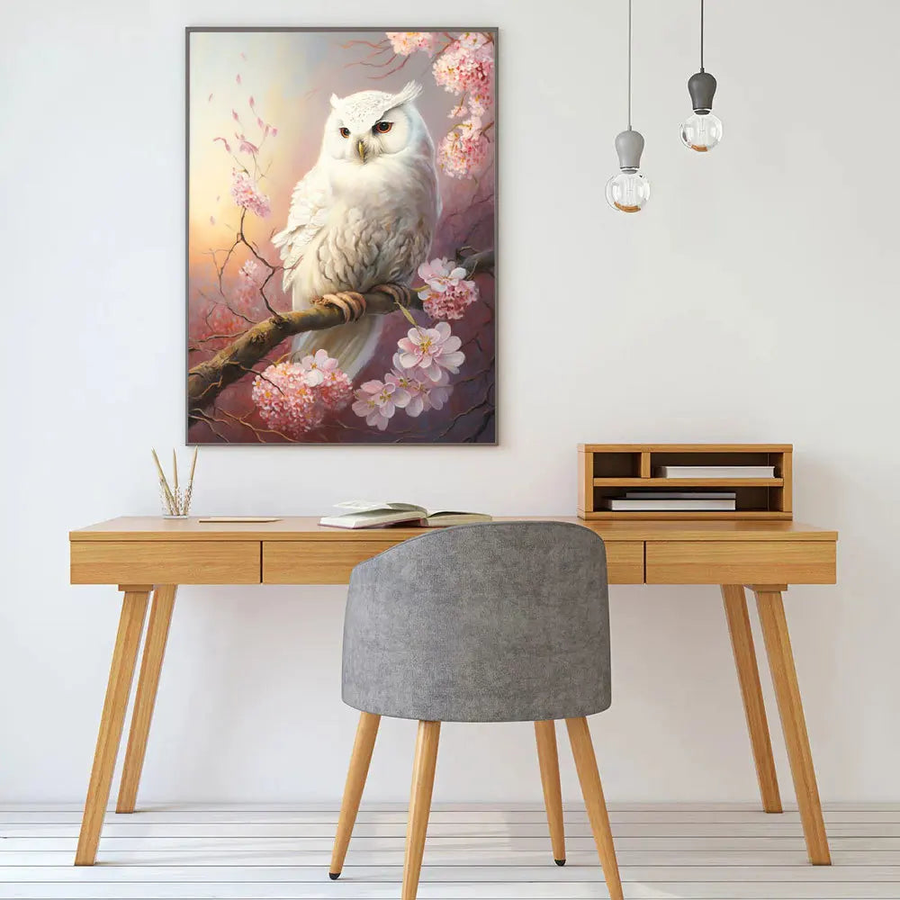 Animal Owl Diamond Painting Kit – 5D Full Square/Round Drill Mosaic with Floral Pattern for DIY Home Decor