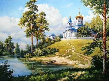 DIY 5D Diamond Painting – Forest Landscape Full Square Drill Embroidery Cross Stitch with Rhinestones