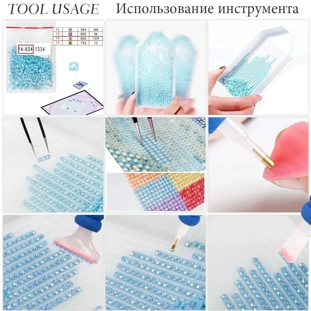 Diamond Painting Flower Kit – 5D Peony Design, Full Square/Round Drill Mosaic for Home Decoration