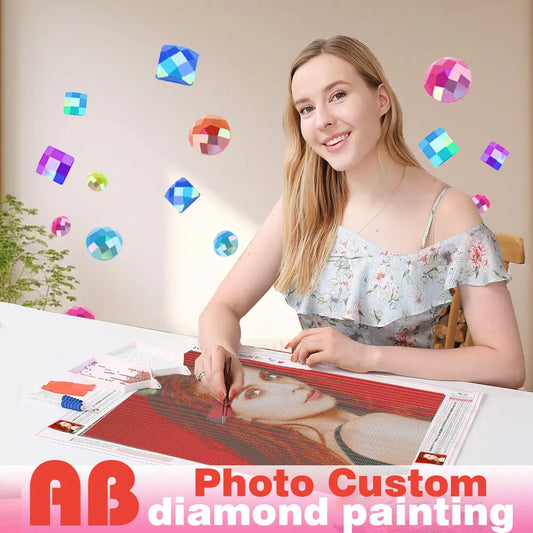 Custom Photo Diamond Painting – AB Full Drill Cross Stitch Embroidery Kit, 2025 New Collection DIY Mosaic Art