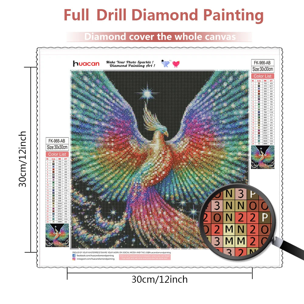 Full AB Diamond Painting Kit – 5D Peacock Embroidery Mosaic for Living Room Decoration & Hobby