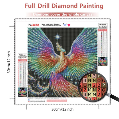 Full AB Diamond Painting Kit – 5D Peacock Embroidery Mosaic for Living Room Decoration & Hobby