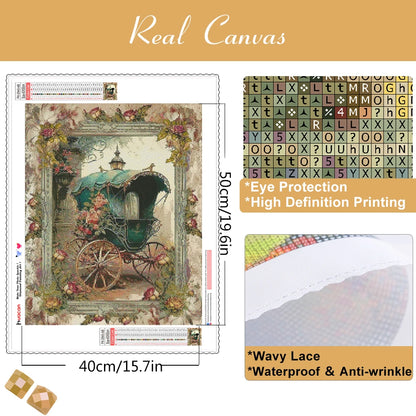5D Carriage Diamond Painting – 2025 DIY Mosaic Kit with Floral Design, Full Square/Round Drill for Wall Decor