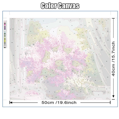 Handpainted Flower Drawing Kit – DIY Paint by Numbers on Canvas (Lilac Flower)