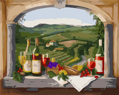 DIY Paint by Numbers Kit – Still Life Fruit and Flower Canvas Painting for Home Decoration