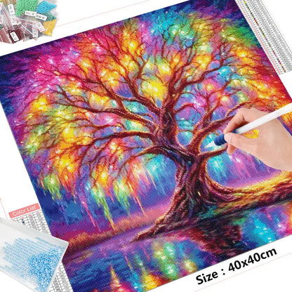 Fantasy Tree Landscape Diamond Painting – 5D Full Drill Embroidery Set for Art Lovers & Gift Giving