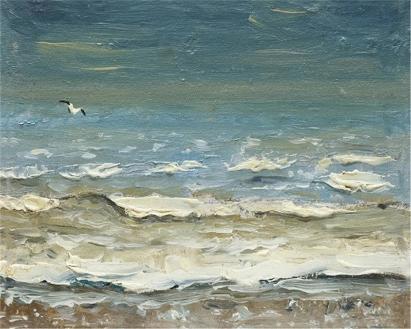 Seascape Paint by Numbers – DIY Sea Scene Canvas Kit, Hand Painted for Home Decoration