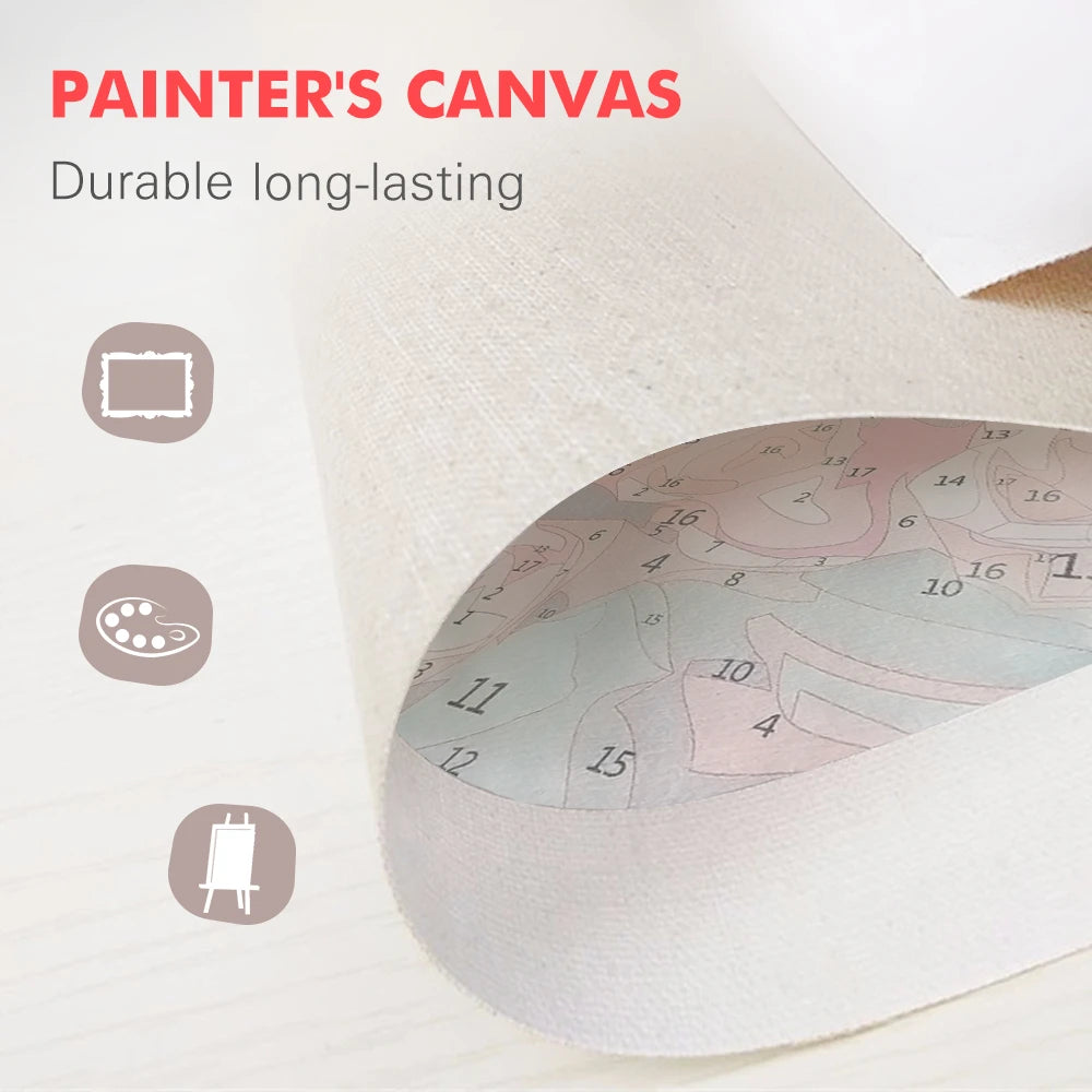 Seascape Paint by Numbers – DIY Sea Scene Canvas Kit, Hand Painted for Home Decoration