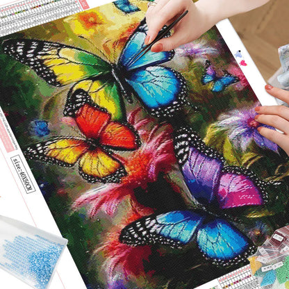 Butterfly & Floral Animal Diamond Painting – 5D Full Drill Embroidery Kit for Wall Art & Craft Lovers