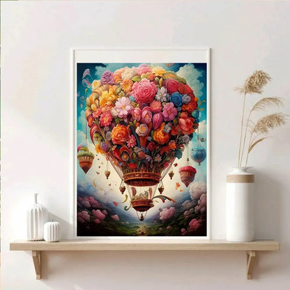 Full Drill Diamond Painting – Rose and Landscape Mosaic with Rhinestones, Square & Round Flower Art Set