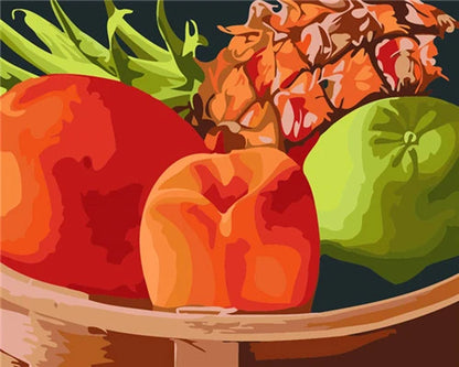 DIY Paint by Numbers Kit – Still Life Fruit and Flower Canvas Painting for Home Decoration