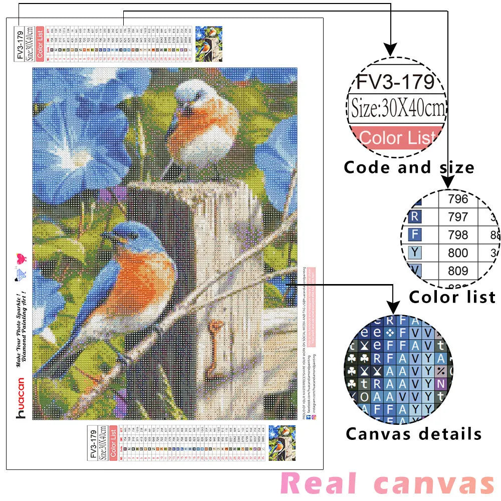5D Full Square Diamond Painting Bird Picture Of Rhinestone Diamond Embroidery Animal Mosaic Needlework Decor For Home