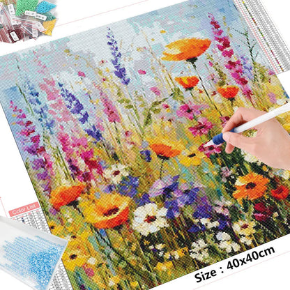 Flower Diamond Painting – DIY Full Square/Round Drill Mosaic for Garden Decoration & Handmade Gift