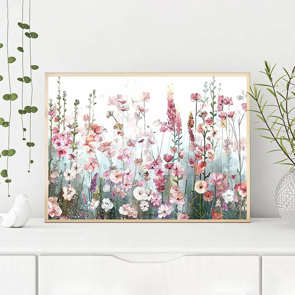 New Diamond Painting – Flower Cross Stitch Picture with Rhinestones, Landscape Mosaic for Home Decoration