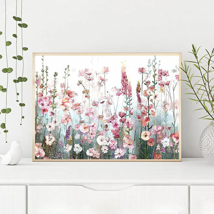 New Diamond Painting – Flower Cross Stitch Picture with Rhinestones, Landscape Mosaic for Home Decoration