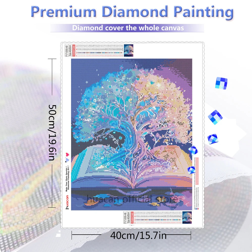 Full Drill 5D Diamond Art Kit – AB Tree Landscape Mosaic for DIY Home Decoration & Creative Crafting