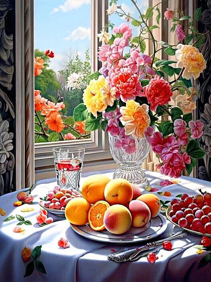 2025 New Collection – 5D Diamond Painting Kit, Full Round & Square Drill Flower & Fruit Mosaic for Home Decor