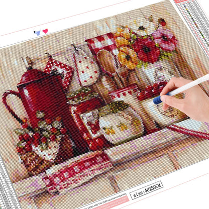 5D Diamond Painting Flower Fruit Full Square Round Drill Diamond Embroidery Cross Stitch Handicraft Kitchen Decoration