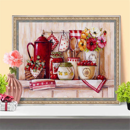 5D Diamond Painting Flower Fruit Full Square Round Drill Diamond Embroidery Cross Stitch Handicraft Kitchen Decoration