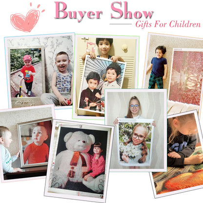 Personalized Diamond Painting Kit – Photo Custom Cross Stitch with Full Round Crystal Diamonds, Great Birthday Gift
