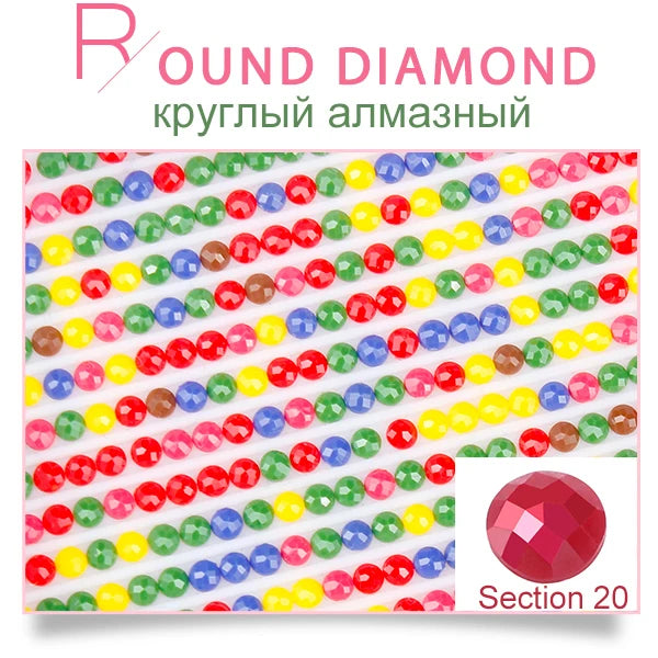 Personalized Diamond Painting Kit – Photo Custom Cross Stitch with Full Round Crystal Diamonds, Great Birthday Gift