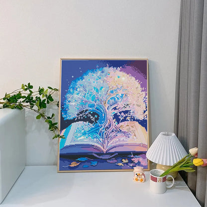 Full Drill 5D Diamond Art Kit – AB Tree Landscape Mosaic for DIY Home Decoration & Creative Crafting
