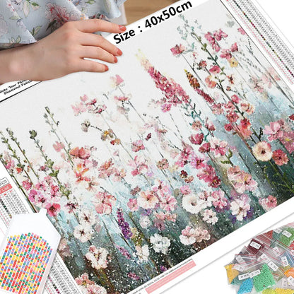New Diamond Painting – Flower Cross Stitch Picture with Rhinestones, Landscape Mosaic for Home Decoration