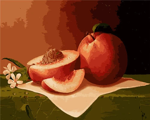 DIY Paint by Numbers Kit – Still Life Fruit and Flower Canvas Painting for Home Decoration