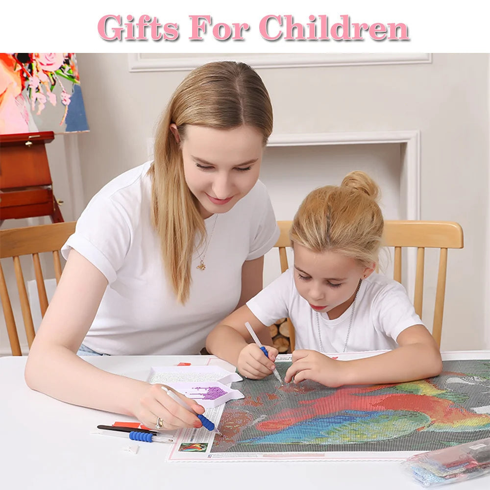 Personalized Diamond Painting Kit – Photo Custom Cross Stitch with Full Round Crystal Diamonds, Great Birthday Gift