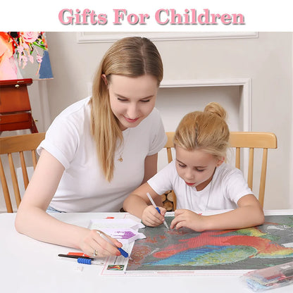 Personalized Diamond Painting Kit – Photo Custom Cross Stitch with Full Round Crystal Diamonds, Great Birthday Gift