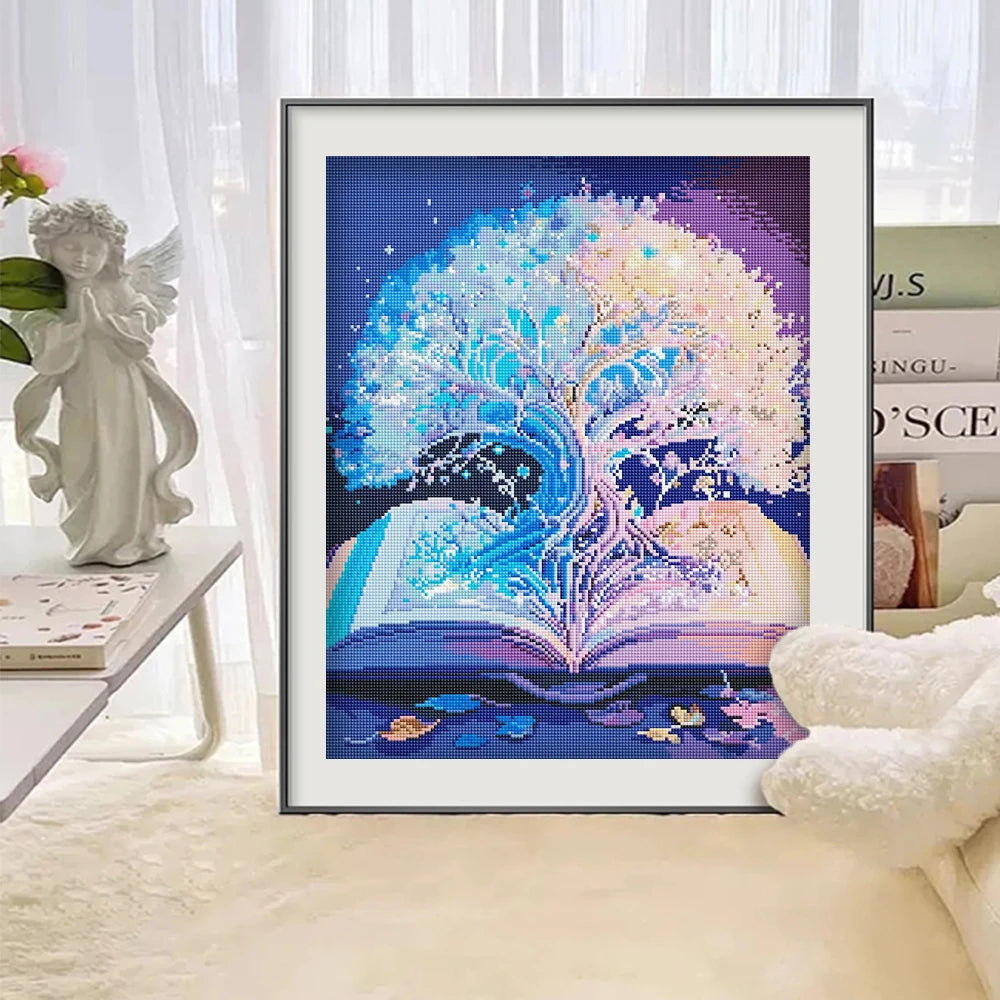 Full Drill 5D Diamond Art Kit – AB Tree Landscape Mosaic for DIY Home Decoration & Creative Crafting