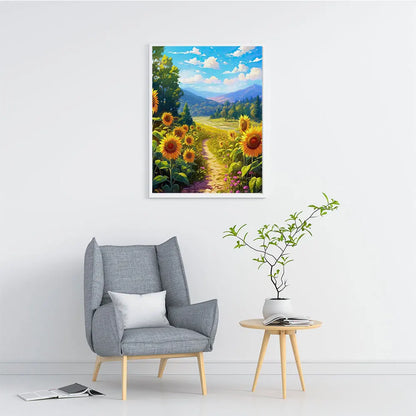 DIY 5D Diamond Painting – Sunflower Field Full Drill Mosaic (Square/Round) for Interior Decoration