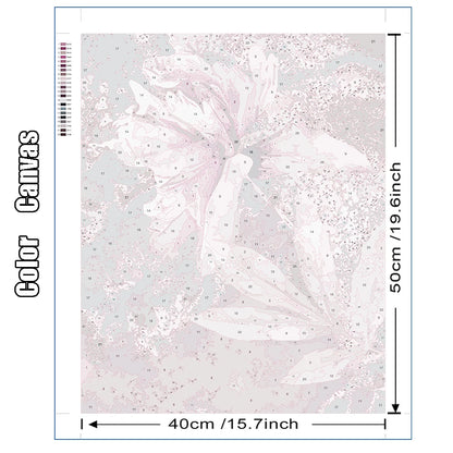 DIY Painting by Numbers Kit – White & Blue Flowers on Canvas, Home Decor & Gift Idea