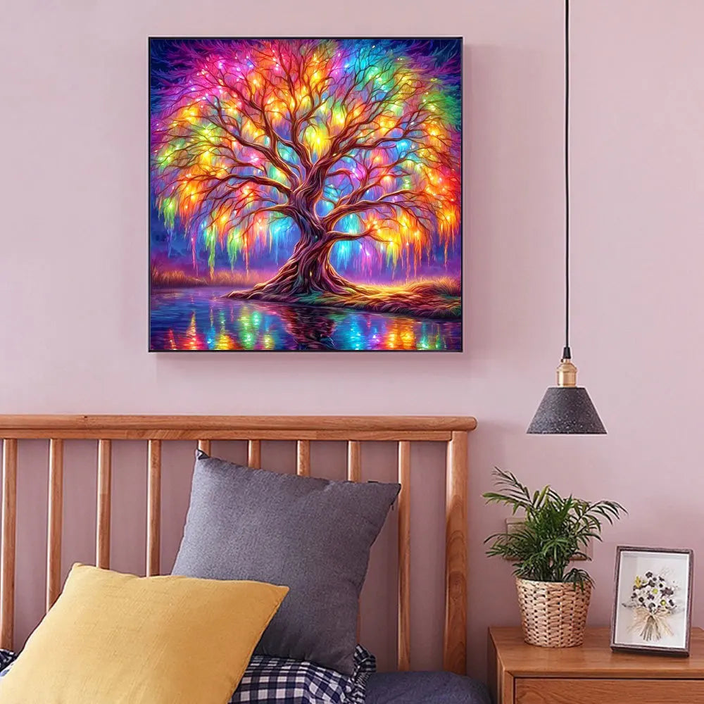 Fantasy Tree Landscape Diamond Painting – 5D Full Drill Embroidery Set for Art Lovers & Gift Giving